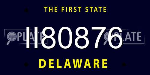 II80876 Delaware License Plate