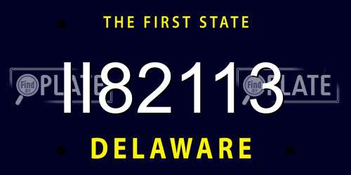 II82113 Delaware License Plate