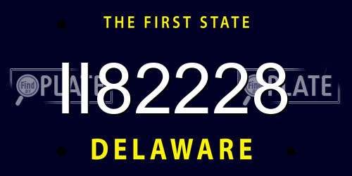 II82228 Delaware License Plate