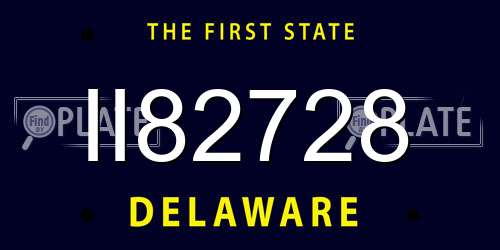 II82728 Delaware License Plate