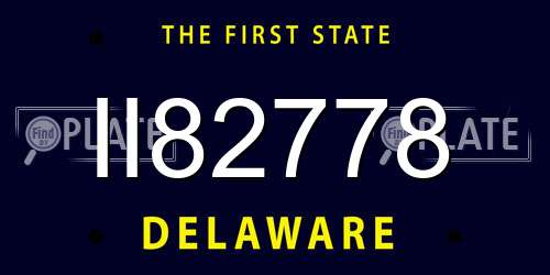 II82778 Delaware License Plate