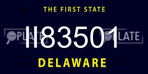 II83501 Delaware License Plate