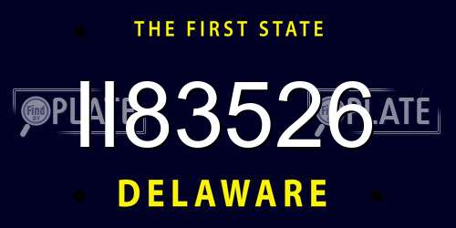 II83526 Delaware License Plate