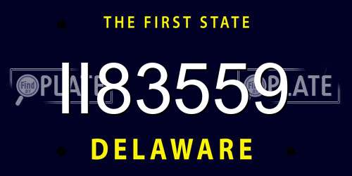 II83559 Delaware License Plate