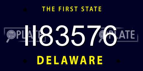 II83576 Delaware License Plate
