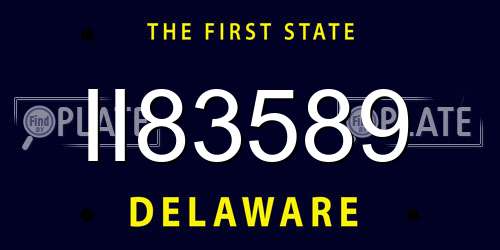 II83589 Delaware License Plate