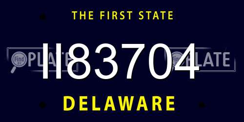 II83704 Delaware License Plate