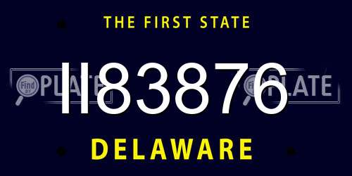 II83876 Delaware License Plate