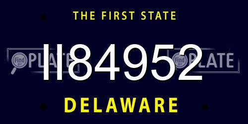 II84952 Delaware License Plate