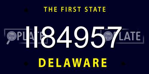 II84957 Delaware License Plate