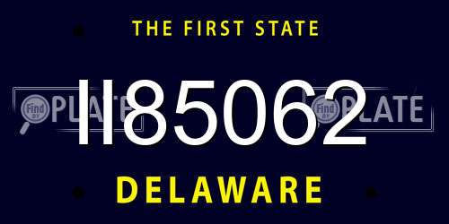II85062 Delaware License Plate