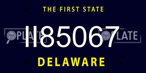 II85067 Delaware License Plate