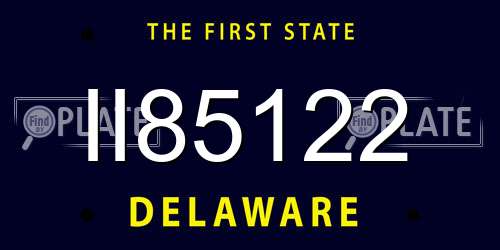 II85122 Delaware License Plate