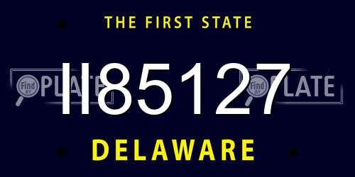 II85127 Delaware License Plate
