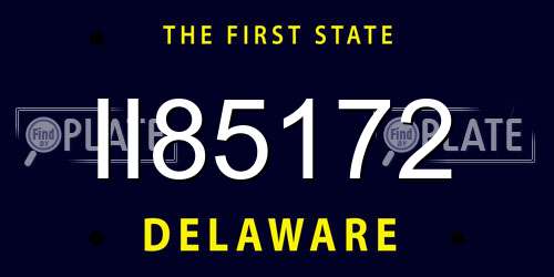 II85172 Delaware License Plate