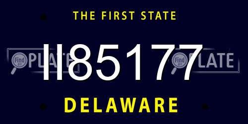 II85177 Delaware License Plate