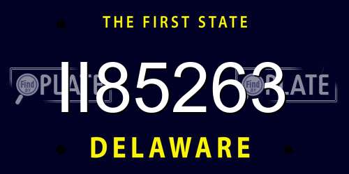II85263 Delaware License Plate