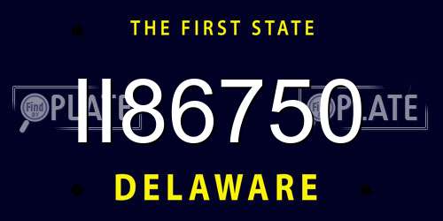 II86750 Delaware License Plate