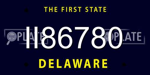 II86780 Delaware License Plate