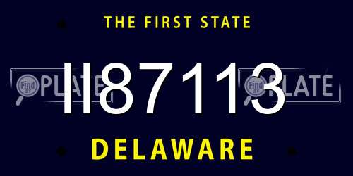 II87113 Delaware License Plate