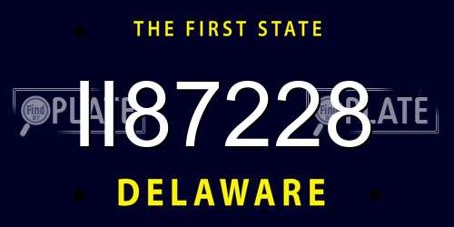 II87228 Delaware License Plate