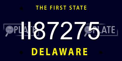 II87275 Delaware License Plate
