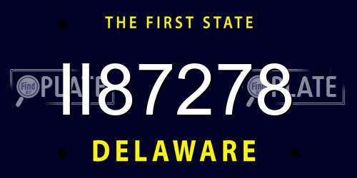 II87278 Delaware License Plate