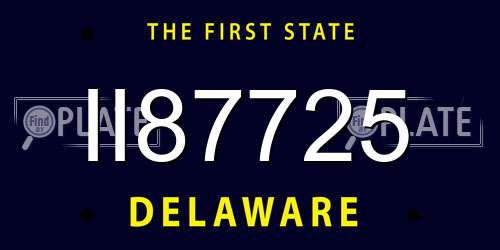 II87725 Delaware License Plate