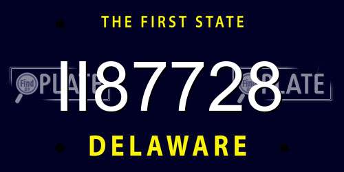 II87728 Delaware License Plate