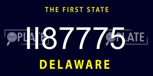 II87775 Delaware License Plate