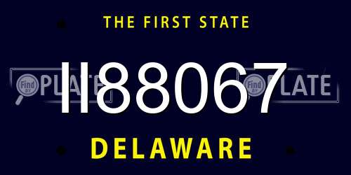 II88067 Delaware License Plate