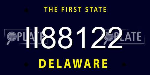 II88122 Delaware License Plate
