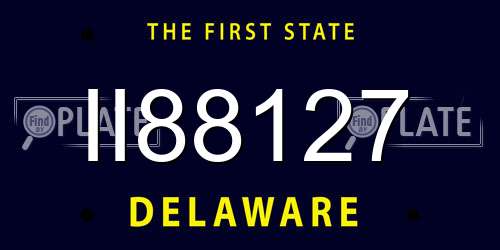 II88127 Delaware License Plate