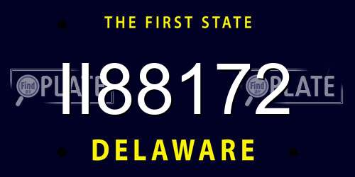 II88172 Delaware License Plate