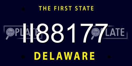 II88177 Delaware License Plate