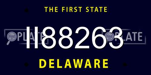 II88263 Delaware License Plate