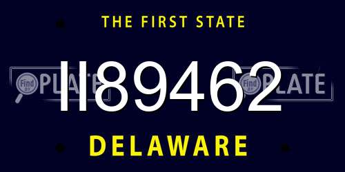 II89462 Delaware License Plate