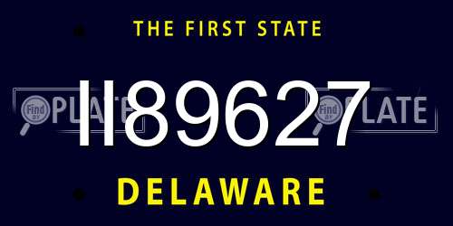 II89627 Delaware License Plate