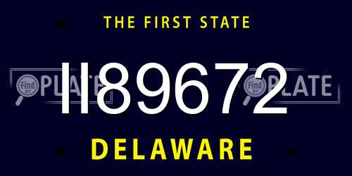 II89672 Delaware License Plate