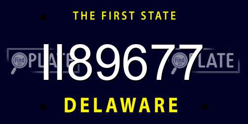 II89677 Delaware License Plate