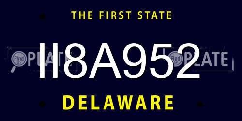 II8A952 Delaware License Plate