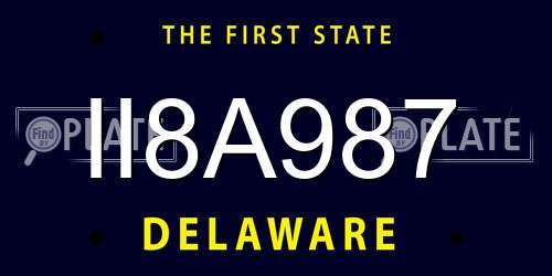 II8A987 Delaware License Plate