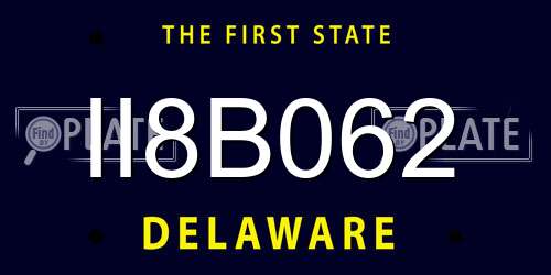 II8B062 Delaware License Plate