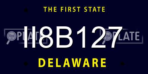 II8B127 Delaware License Plate
