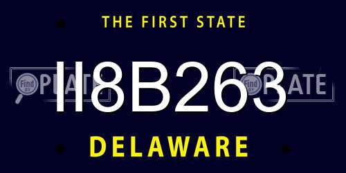 II8B263 Delaware License Plate