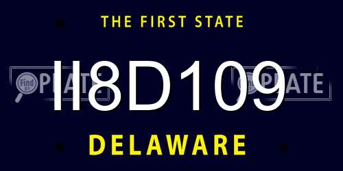 II8D109 Delaware License Plate