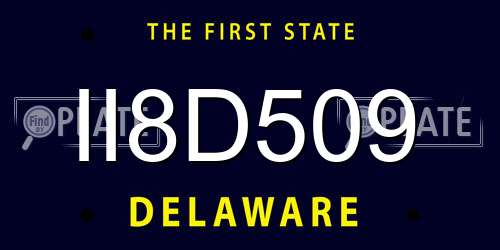 II8D509 Delaware License Plate