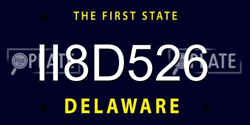 II8D526 Delaware License Plate
