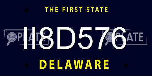 II8D576 Delaware License Plate