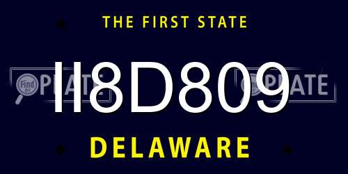 II8D809 Delaware License Plate
